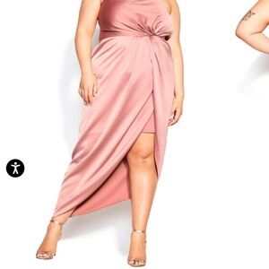 City Chic Blush Pink Draped Dress